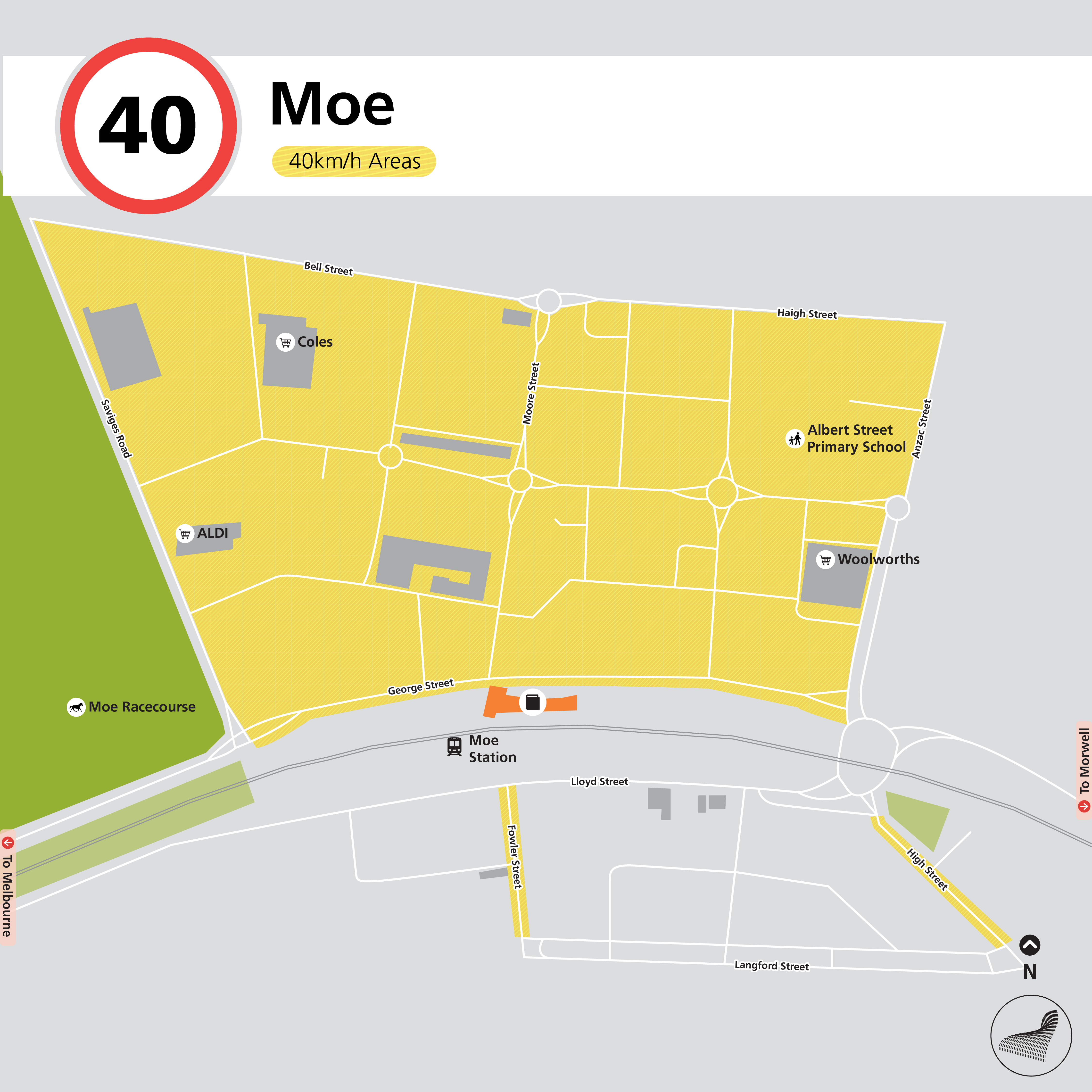 Moe 40km sign