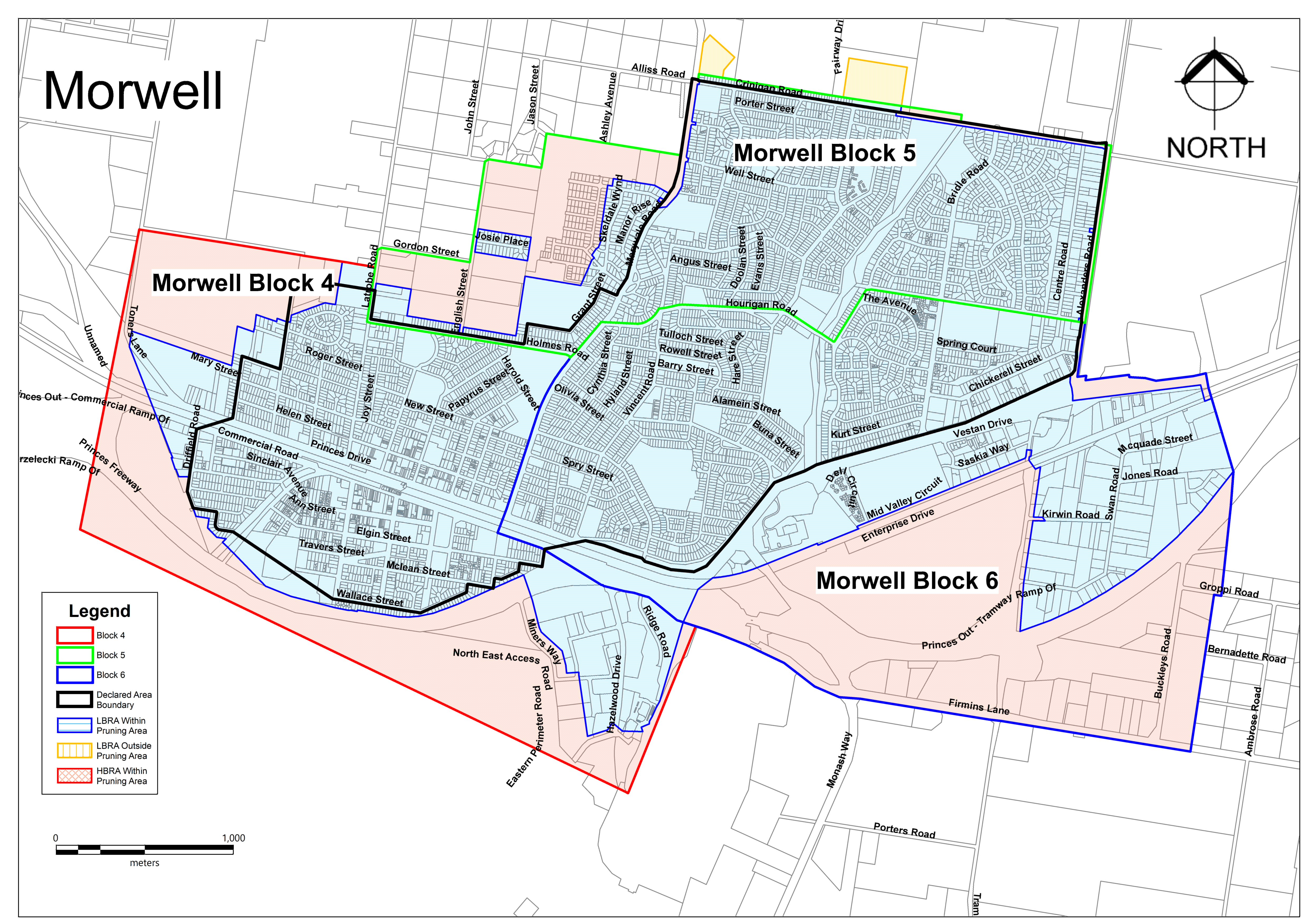 Morwell Urban Block Pruning Map 