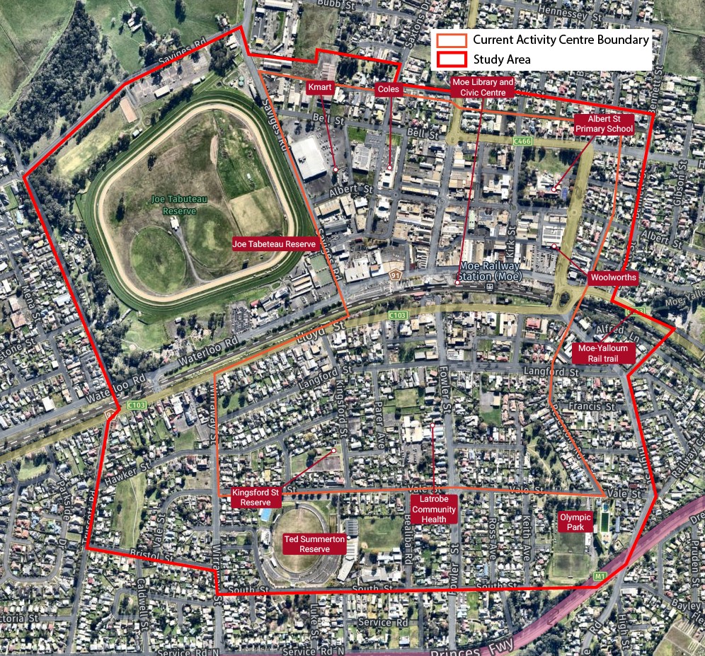 Moe Activity Centre Plan Review map