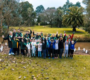 Tree Planting Day at Moe Botanic Park with local students and Melbourne Stars cricket team.