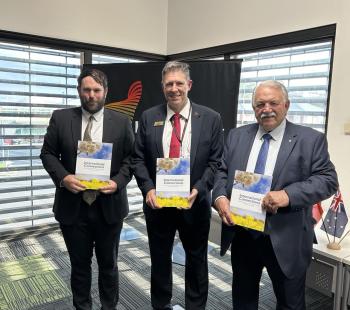 Author and Mayor with Darrel White with international connections book