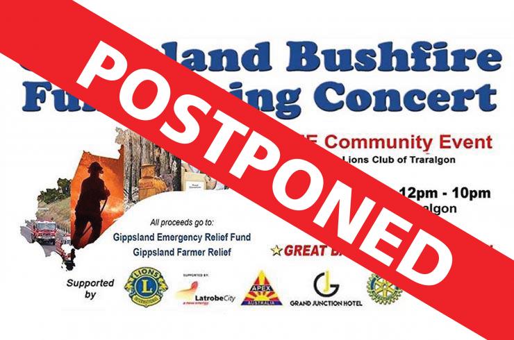 Gippsland Bushfire Fundraising Concert Postponed