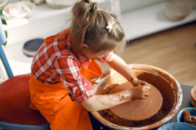 kids play and clay